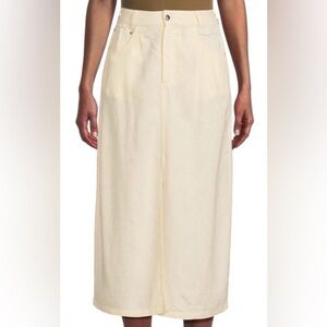 we wore what front slit linen skirt